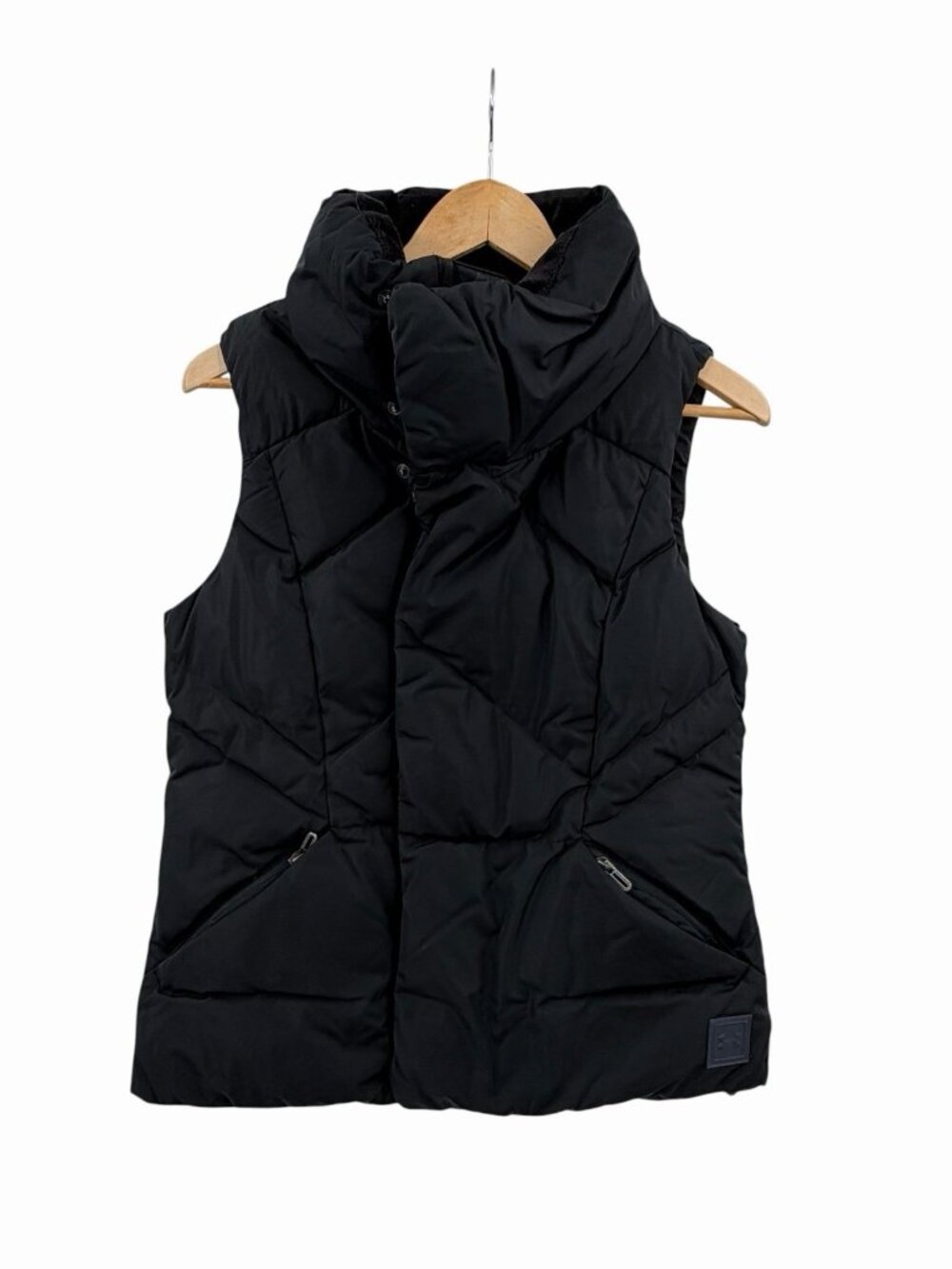 UNDER ARMOUR Women's Black Zipper & Snap High Neck Puffer Down Vest Small